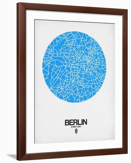 Berlin Street Map Blue-NaxArt-Framed Art Print