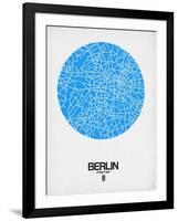 Berlin Street Map Blue-NaxArt-Framed Art Print