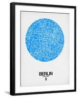 Berlin Street Map Blue-NaxArt-Framed Art Print