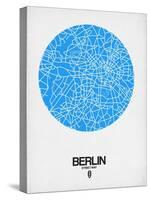 Berlin Street Map Blue-NaxArt-Stretched Canvas