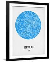 Berlin Street Map Blue-NaxArt-Framed Art Print