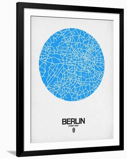 Berlin Street Map Blue-NaxArt-Framed Art Print