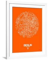 Berlin Street Map Orange-NaxArt-Framed Art Print