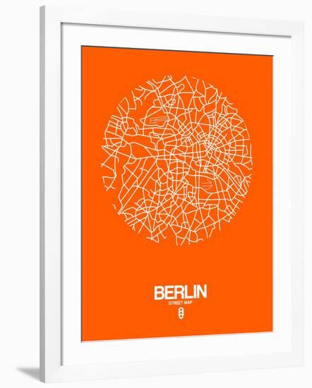 Berlin Street Map Orange-NaxArt-Framed Art Print