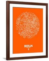 Berlin Street Map Orange-NaxArt-Framed Art Print