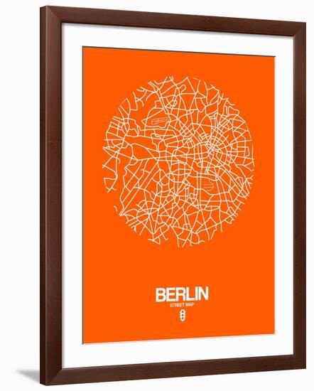 Berlin Street Map Orange-NaxArt-Framed Art Print