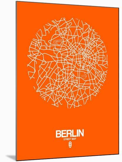 Berlin Street Map Orange-NaxArt-Mounted Art Print