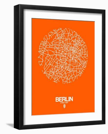 Berlin Street Map Orange-NaxArt-Framed Art Print