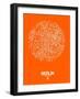 Berlin Street Map Orange-NaxArt-Framed Art Print