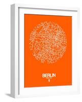 Berlin Street Map Orange-NaxArt-Framed Art Print