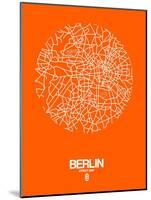 Berlin Street Map Orange-NaxArt-Mounted Art Print