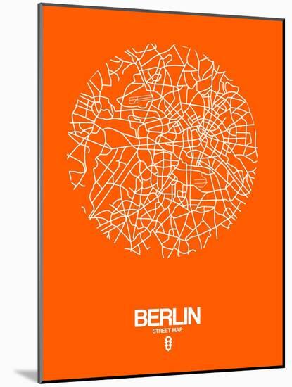 Berlin Street Map Orange-NaxArt-Mounted Art Print