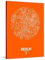 Berlin Street Map Orange-NaxArt-Stretched Canvas