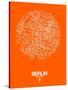 Berlin Street Map Orange-NaxArt-Stretched Canvas