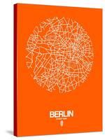 Berlin Street Map Orange-NaxArt-Stretched Canvas