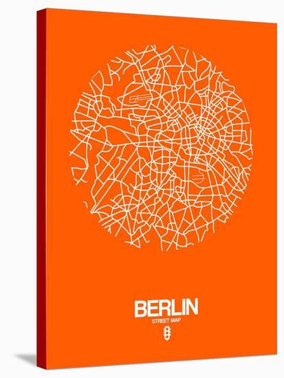 Berlin Street Map Orange-NaxArt-Stretched Canvas