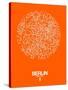 Berlin Street Map Orange-NaxArt-Stretched Canvas