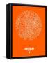 Berlin Street Map Orange-NaxArt-Framed Stretched Canvas