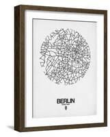 Berlin Street Map White-NaxArt-Framed Art Print
