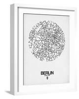 Berlin Street Map White-NaxArt-Framed Art Print