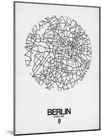 Berlin Street Map White-NaxArt-Mounted Art Print