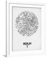 Berlin Street Map White-NaxArt-Framed Art Print