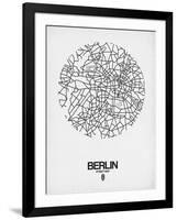 Berlin Street Map White-NaxArt-Framed Art Print