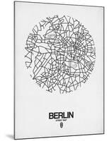 Berlin Street Map White-NaxArt-Mounted Art Print