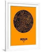 Berlin Street Map Yellow-NaxArt-Framed Art Print