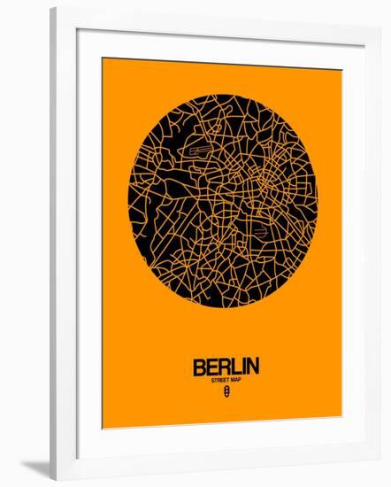 Berlin Street Map Yellow-NaxArt-Framed Art Print