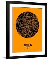 Berlin Street Map Yellow-NaxArt-Framed Art Print