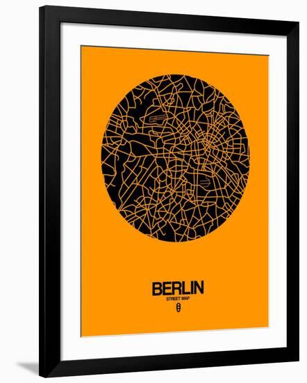 Berlin Street Map Yellow-NaxArt-Framed Art Print