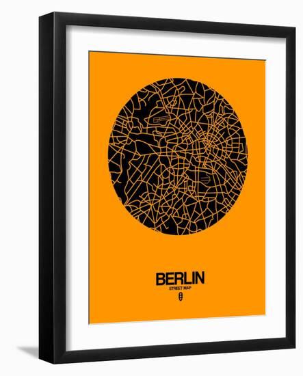 Berlin Street Map Yellow-NaxArt-Framed Art Print