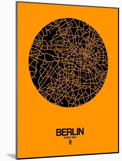 Berlin Street Map Yellow-NaxArt-Mounted Art Print