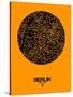 Berlin Street Map Yellow-NaxArt-Stretched Canvas