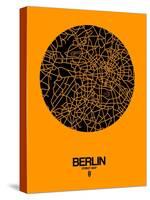 Berlin Street Map Yellow-NaxArt-Stretched Canvas