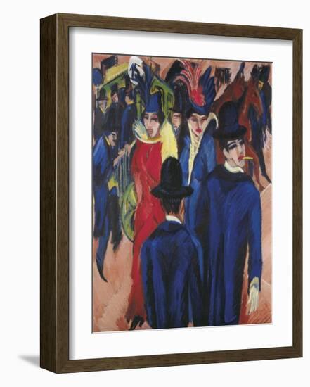 Berlin Street Scene, 1913-14-Ernst Ludwig Kirchner-Framed Premium Giclee Print