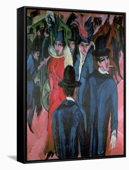 Berlin Street Scene, 1913-Ernst Ludwig Kirchner-Framed Stretched Canvas