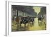 Berlin Street Scene with Cars in the Evening-Lesser Ury-Framed Giclee Print