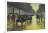 Berlin Street Scene with Cars in the Evening-Lesser Ury-Framed Giclee Print