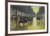 Berlin Street Scene with Cars in the Evening-Lesser Ury-Framed Giclee Print