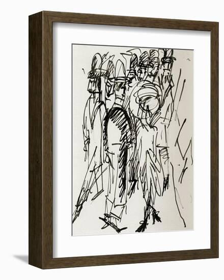 Berlin Street Scene-Ernst Ludwig Kirchner-Framed Art Print