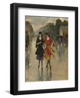 Berlin Street Scene-Lesser Ury-Framed Premium Giclee Print