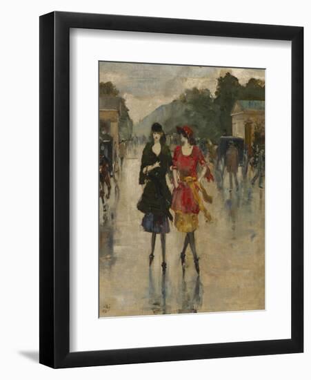 Berlin Street Scene-Lesser Ury-Framed Premium Giclee Print