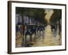 Berlin Streetscene in the Rain; Berliner Strassenszene in Regen-Lesser Ury-Framed Giclee Print