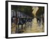 Berlin Streetscene in the Rain; Berliner Strassenszene in Regen-Lesser Ury-Framed Giclee Print