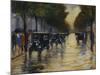 Berlin Streetscene in the Rain; Berliner Strassenszene in Regen-Lesser Ury-Mounted Giclee Print