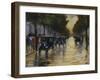 Berlin Streetscene in the Rain; Berliner Strassenszene in Regen-Lesser Ury-Framed Giclee Print