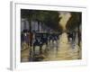 Berlin Streetscene in the Rain; Berliner Strassenszene in Regen-Lesser Ury-Framed Giclee Print