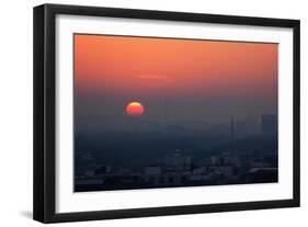 Berlin, Sunset, Silhouettes-Catharina Lux-Framed Photographic Print